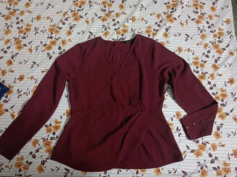 Burgundy Wrap Top