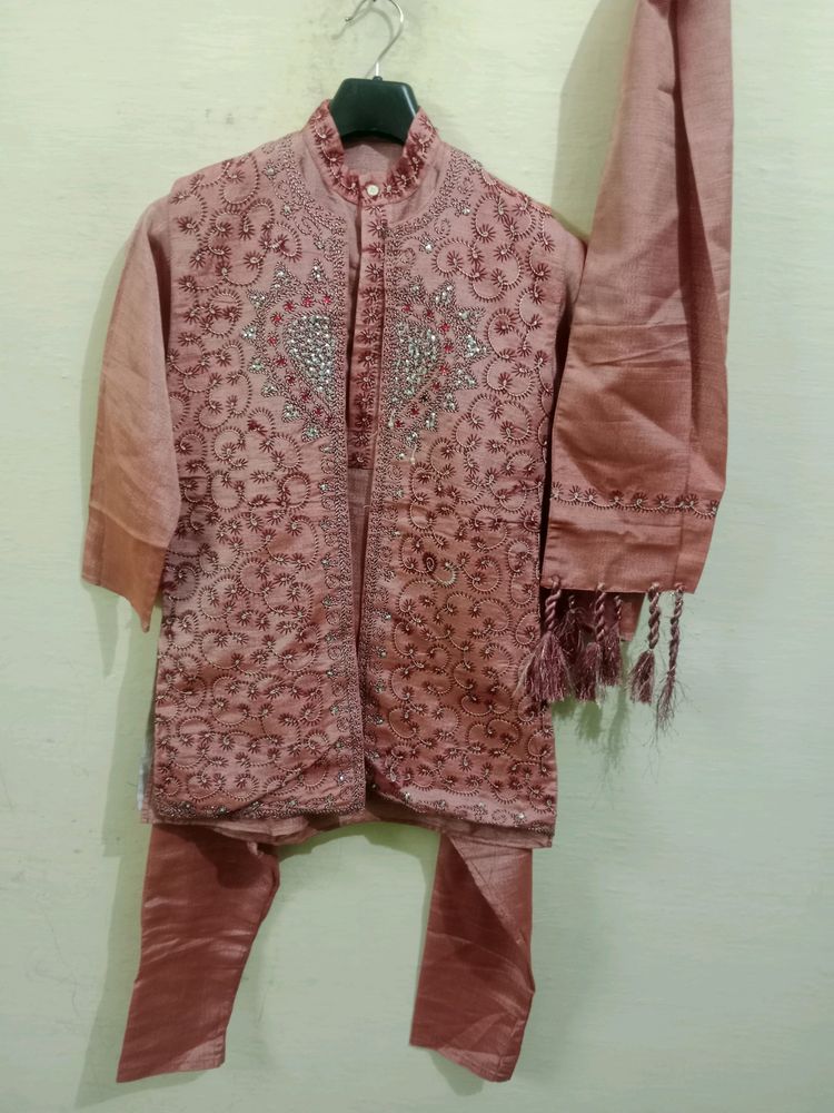 13 to 14 Years Old Boy 3 Piece Set Sherwani....wit