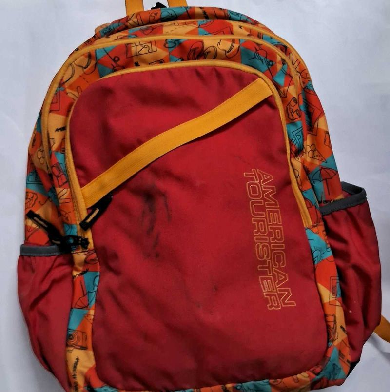 Red and Blue Travel Backpacks