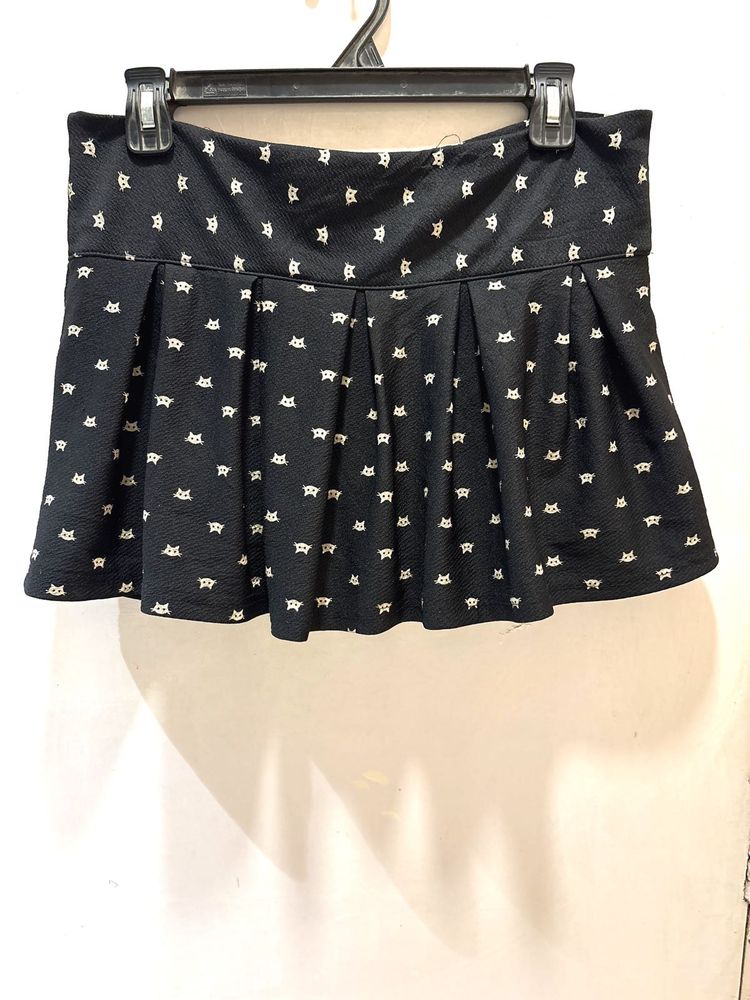 Black Mini Skirt with Short