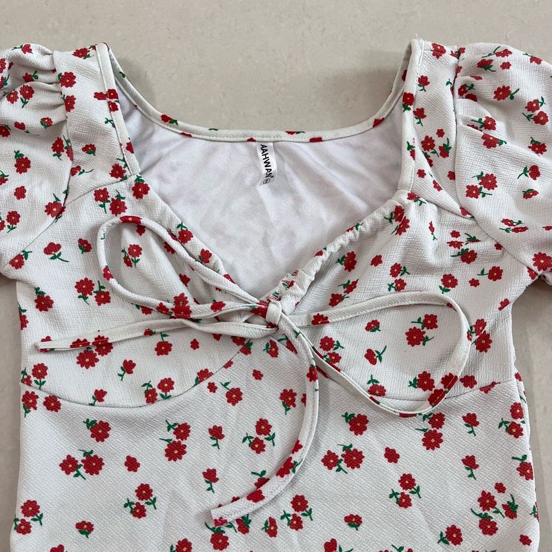 Floral Tie-Front Top