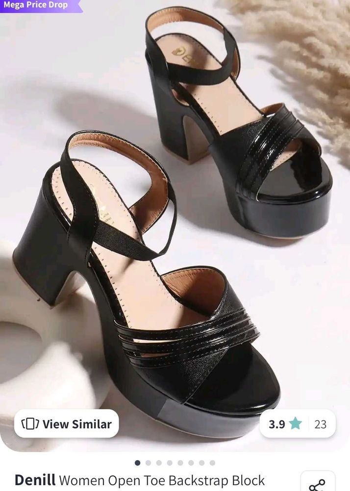Black Block Heel Sandals