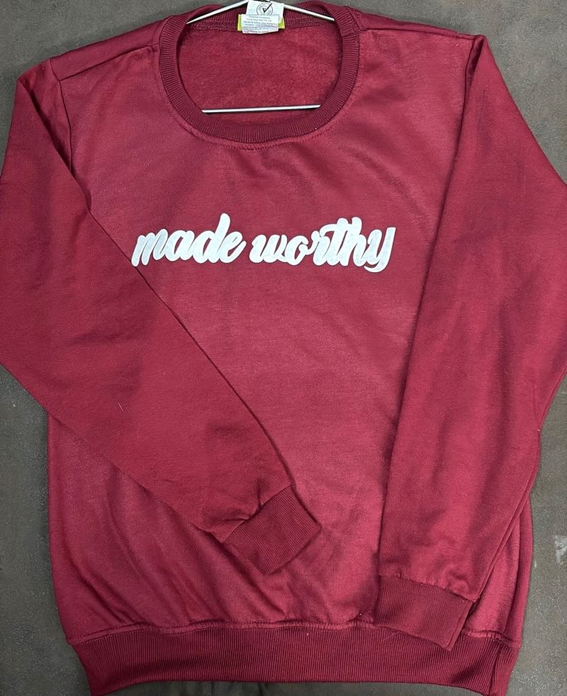 Maroon &#39;made worthy&#39; Sweatshirt