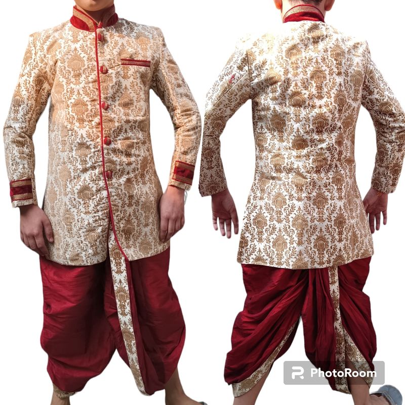 Sherwani With Dhoti &amp; Pajama For Boys