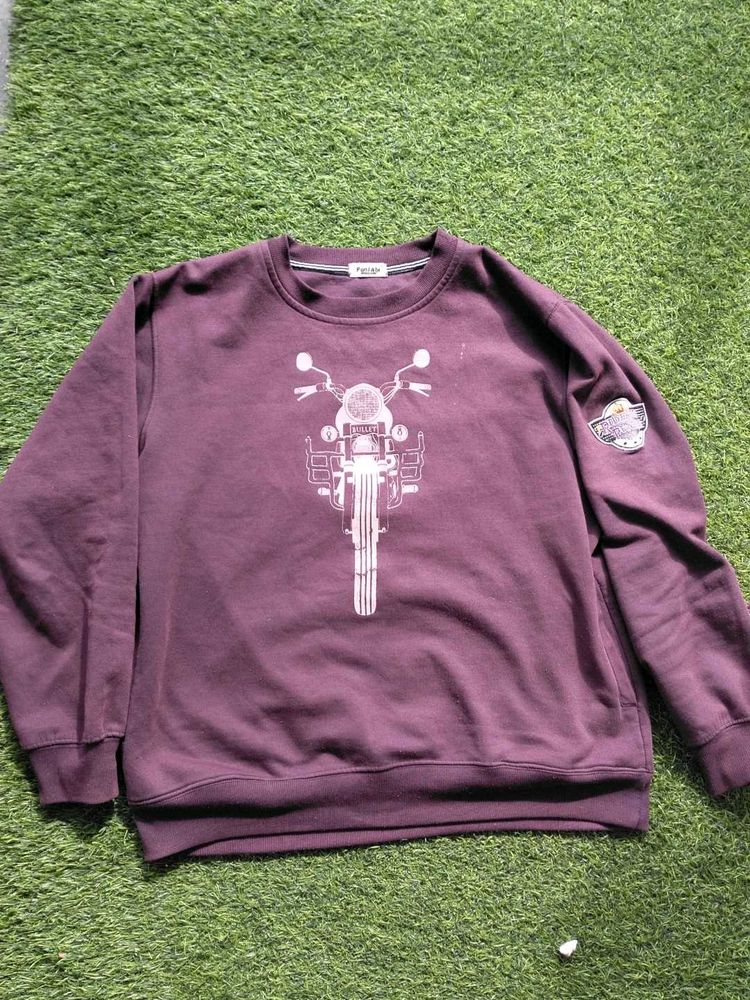 Maroon Motorcycle Graphic Sweatshirt