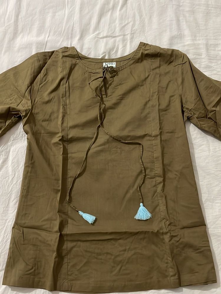 Brown Casual Wear Short Kurta