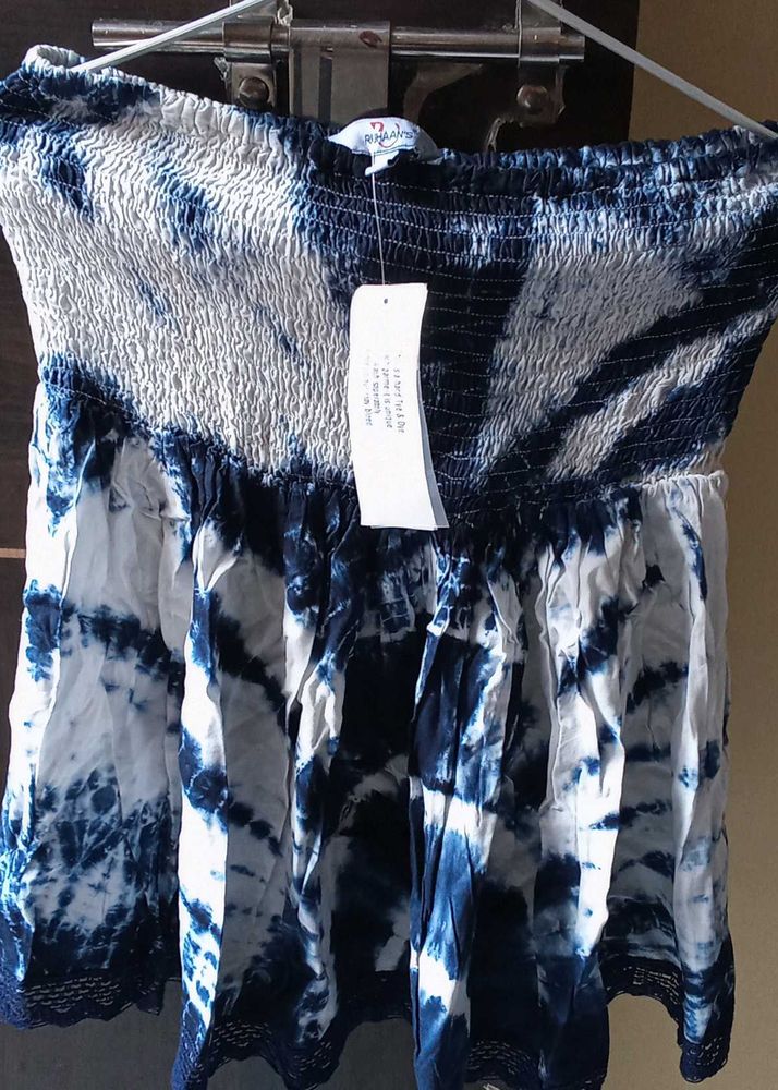 Tie-Dye Strapless Top