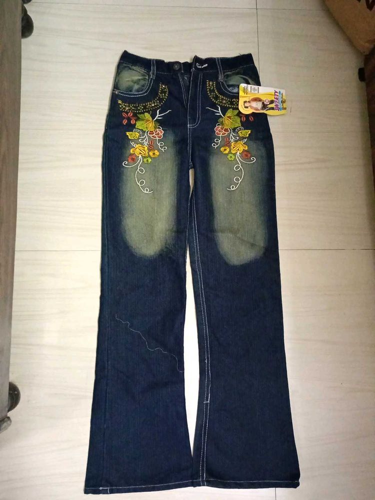 Embroidered Flare Jeans