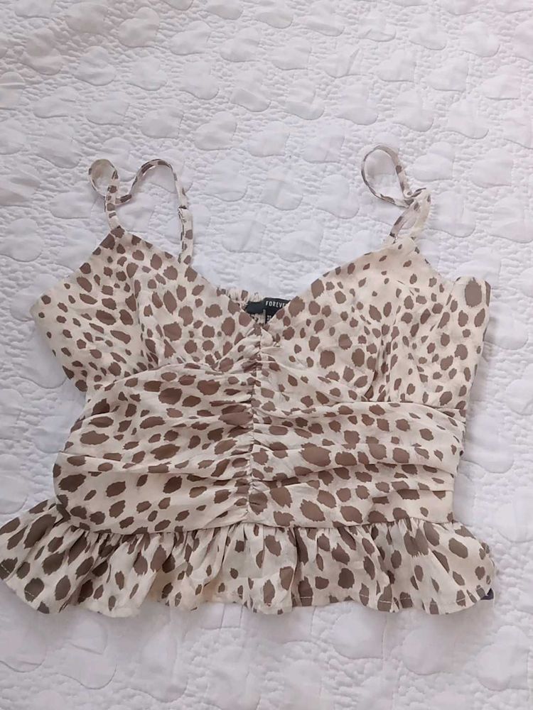 Beige Forever 21 Cute Top