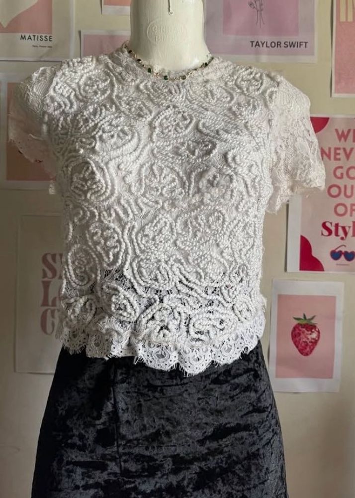 White Embroidery Lacy Top