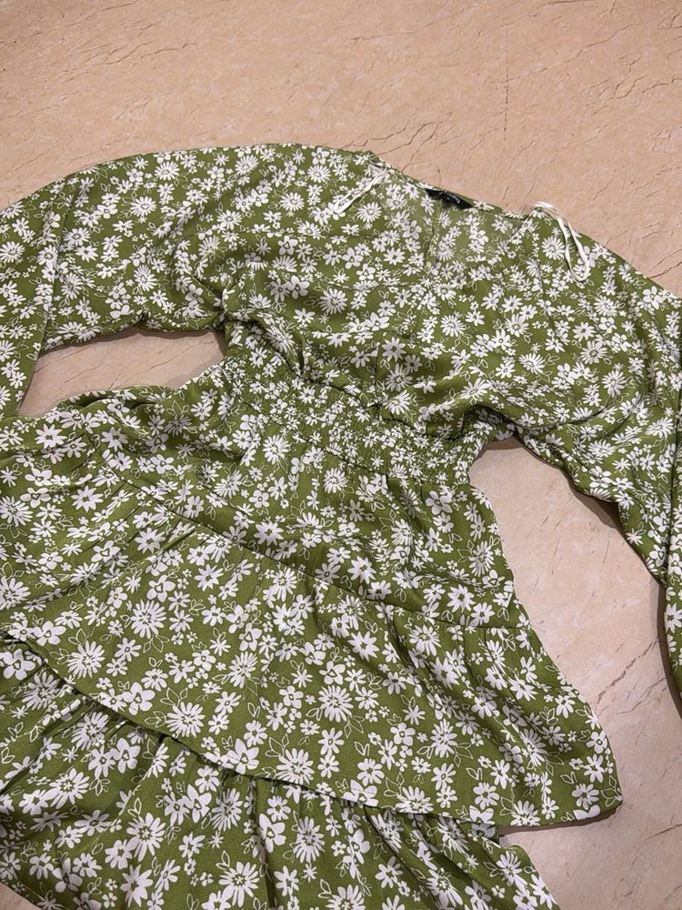 Floral Green Dress