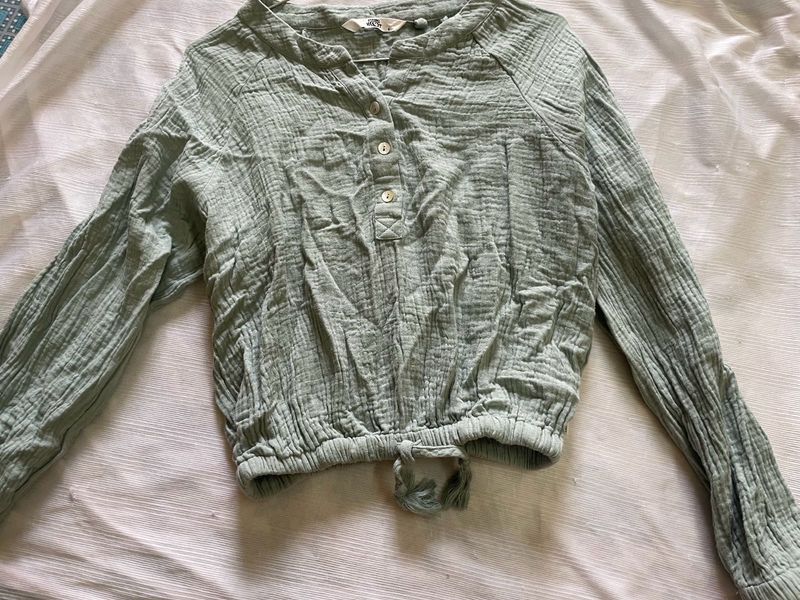Sage Green Gauze Blouse