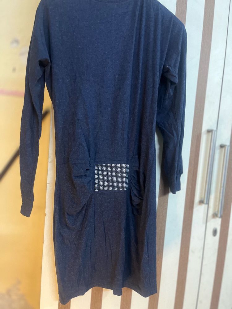 Blue Long Sleeve Dress