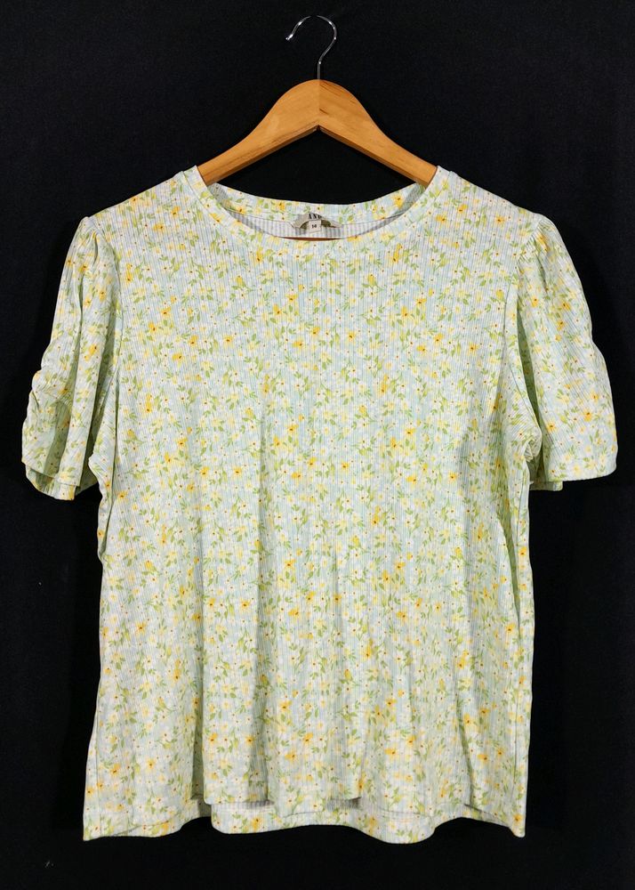 Elegant Light Green Printed Top