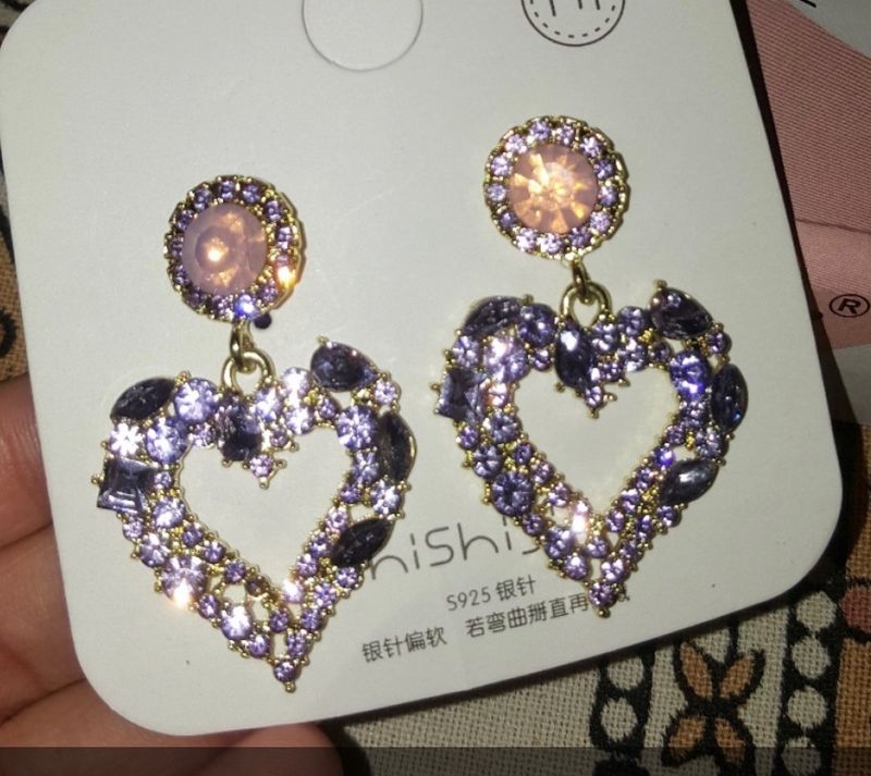 Luxury Gemstone Heart Earrings