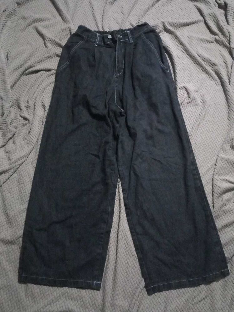 Wide Leg Black Jeans