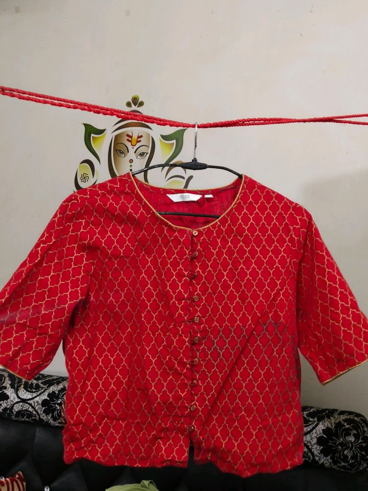 Red Ethnic Blouse | Ethnic Crop Top