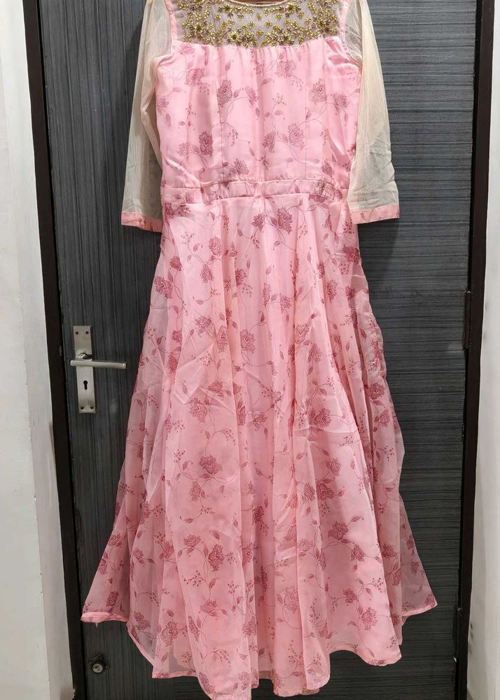 Beautiful pink floor length evening gown