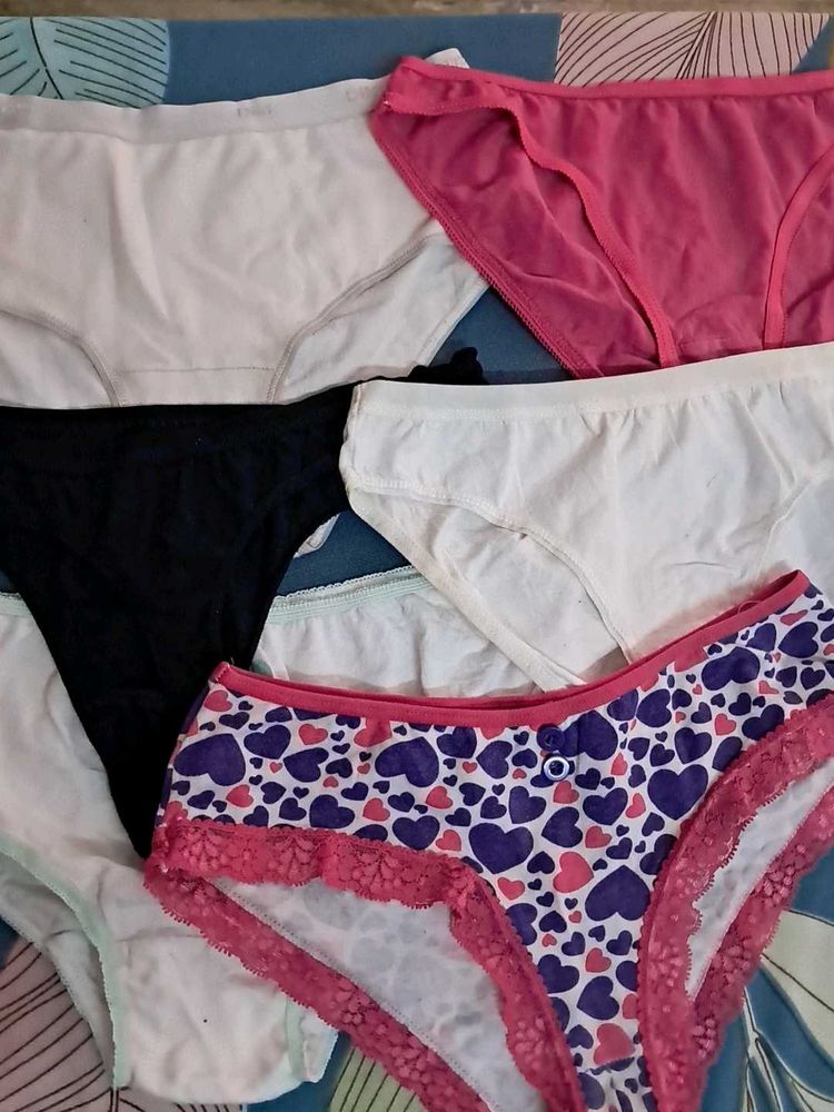 Combo Of Six  Pure Cotton  Panty  Imported Fabric