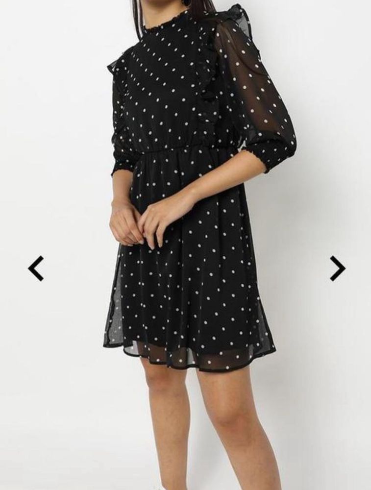 Chic Black Polka Dot Dress