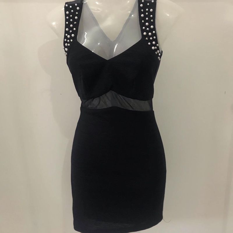 Little Navy Blue Dress with Pearl Detail