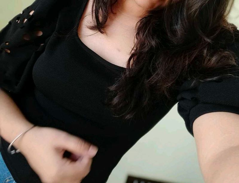 Black Textured Top