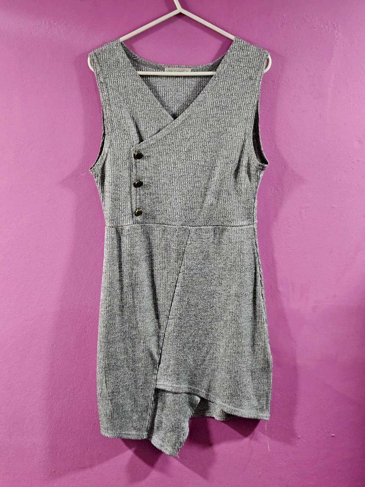 Imported Silver Casual Mini Dress