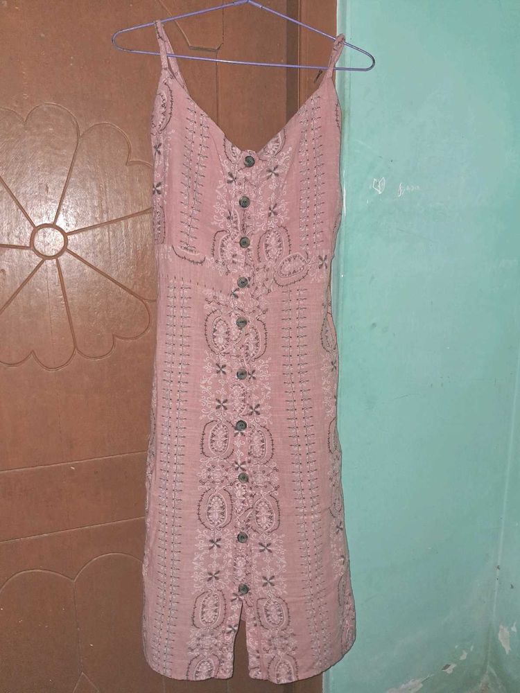 Boho Paisley Button-Front Dress