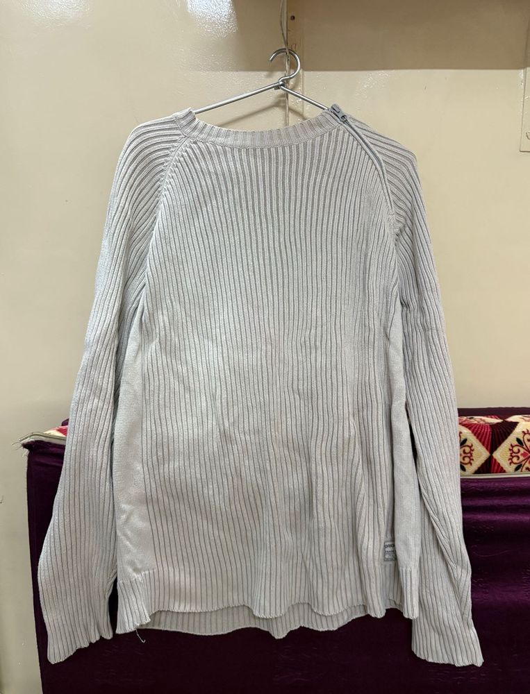 Ribbed Knit Sweater - Light Gray❤️