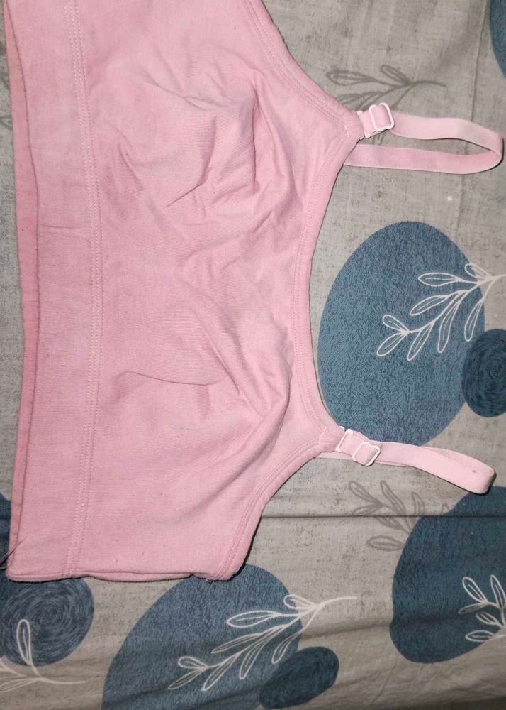 Pink Cotton Sports Bra