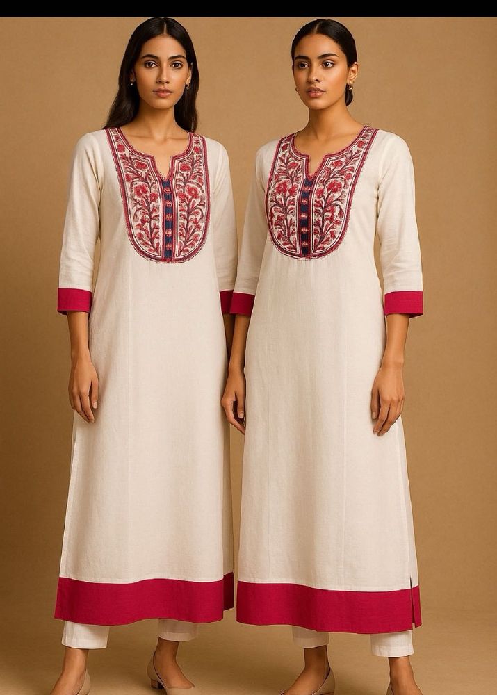 White embroidered kurti