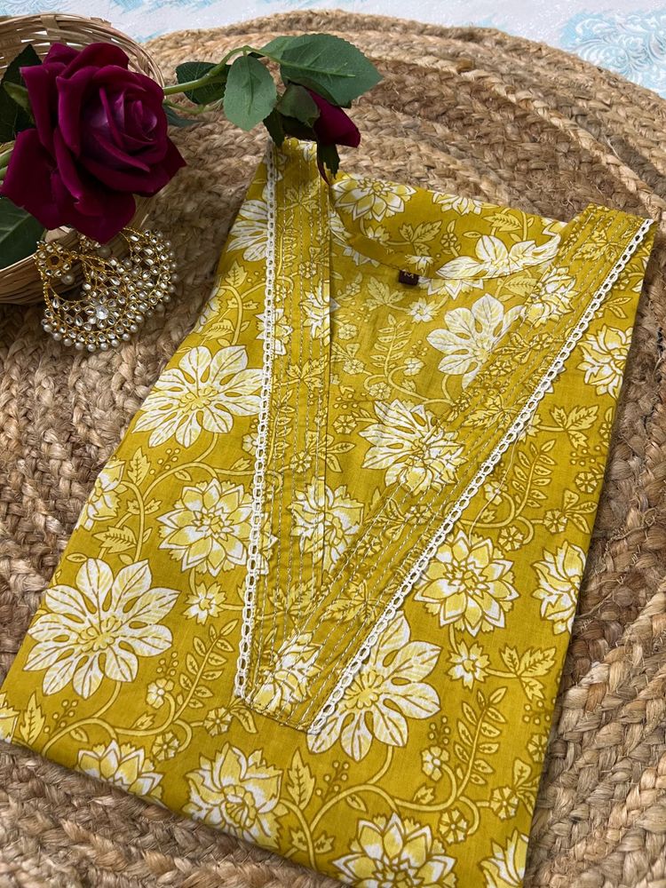 Pure Cotton Yellow Kurta