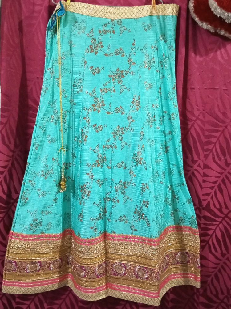 Lancha Dupatta Crop Shoulder Blause Backe Open Use Only 2,4 Time