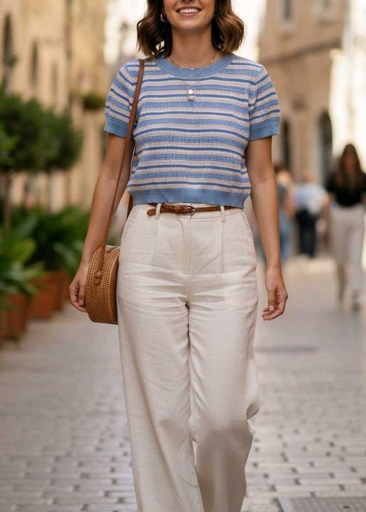 Striped Knit Crop Top