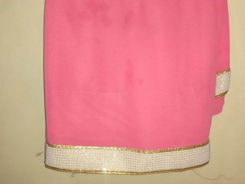 Pearl Less Pink Sarre With Blouse