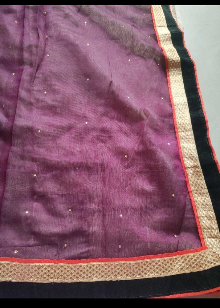 Elegant Purple Saree with Border