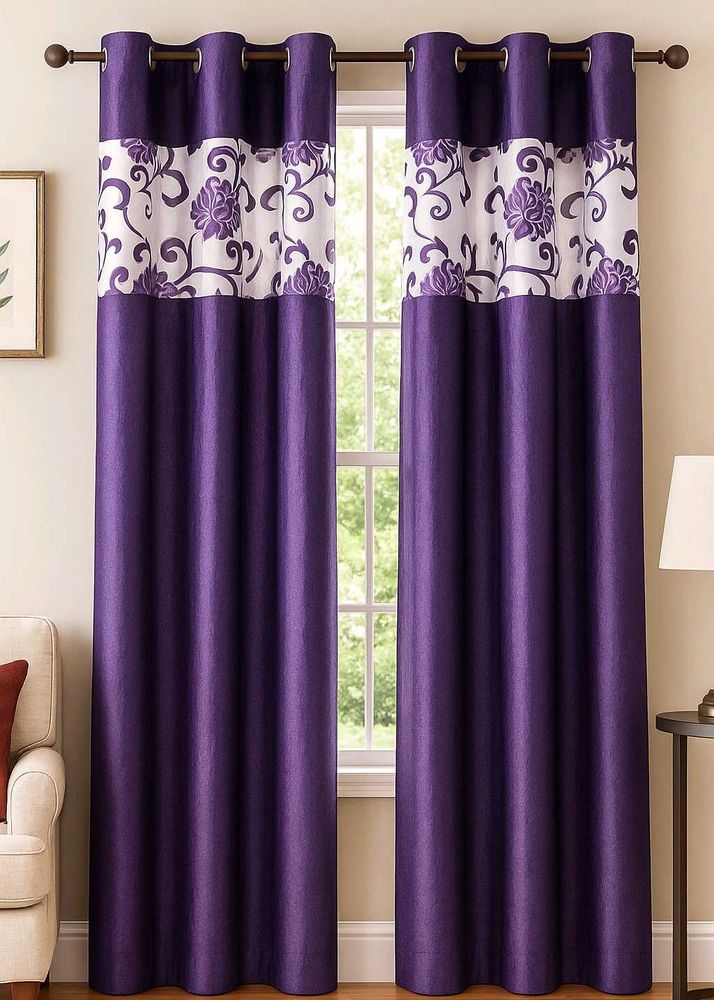 Purple Floral Curtains(new) pack of one