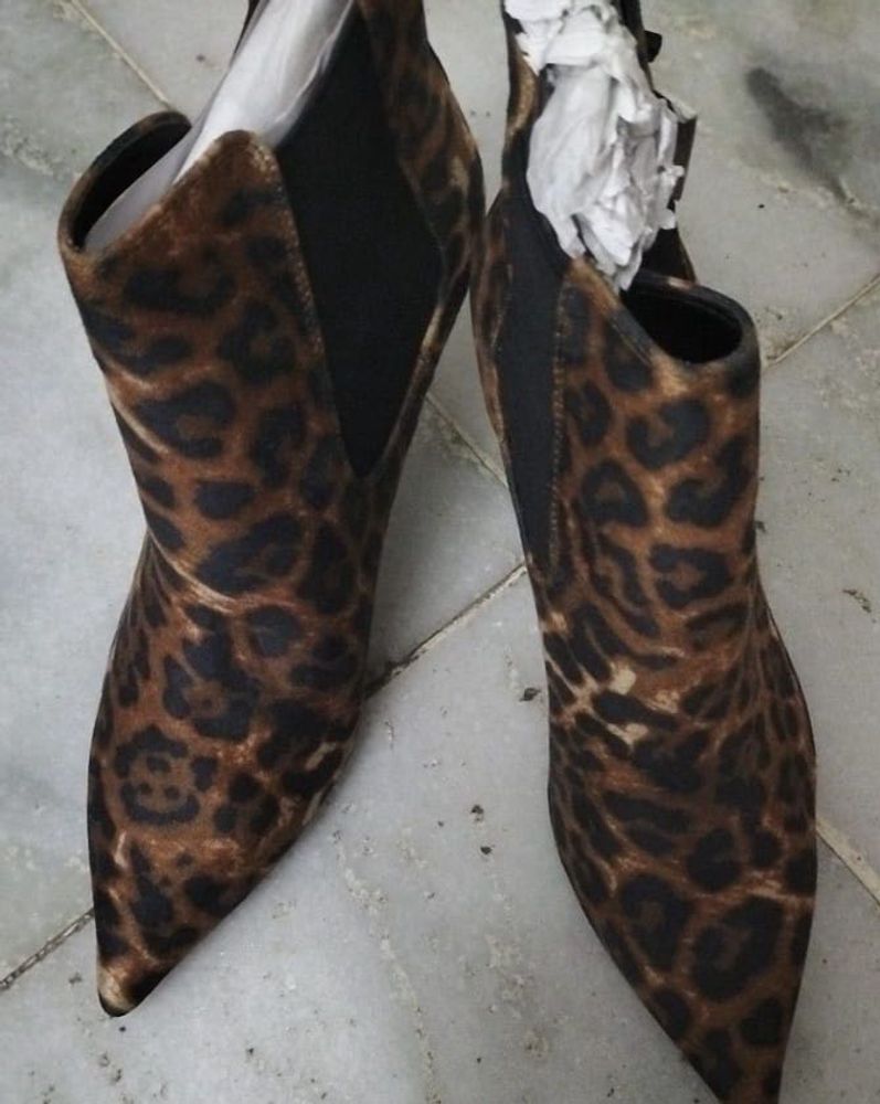 cheetah print kitten heels bershka booties