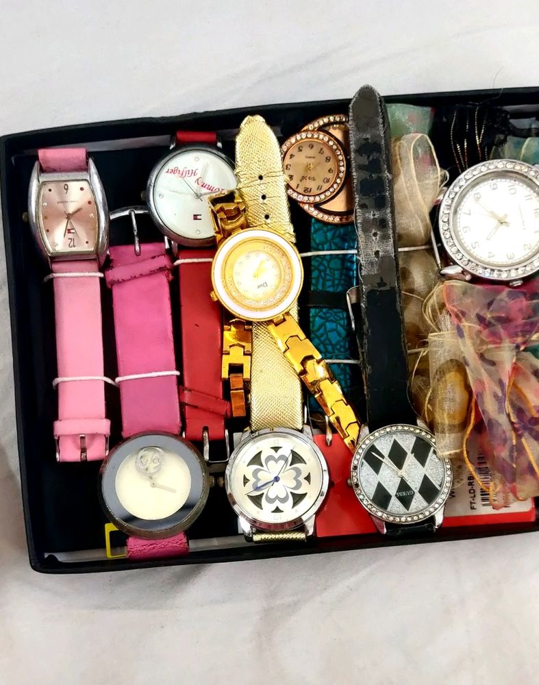 SET OF 8 WATCHES &amp;4 RIBBON STRAPS