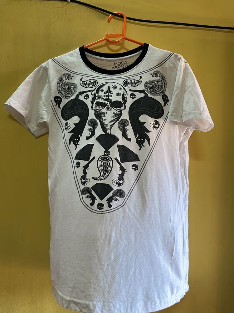 White Tattoo Print Tshirt