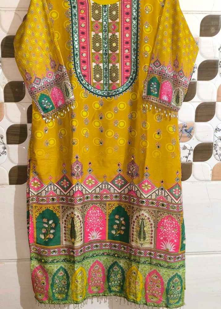 Digital Printed Masleen Cotton Suit.