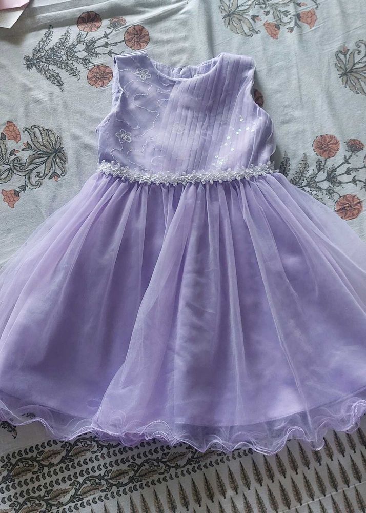 Cute Purple Party Dress With Cotton Lining