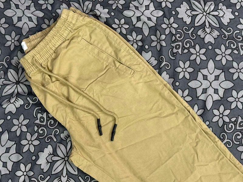 Khaki Joggers with Drawstring