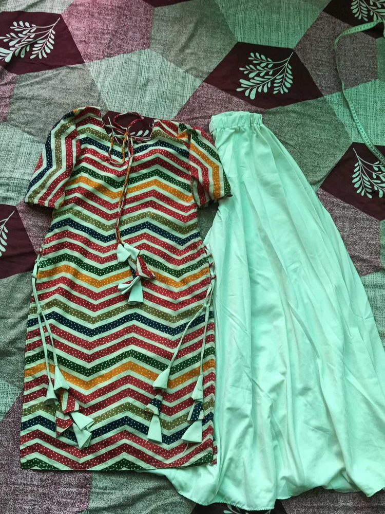 Striped Chevron Kurti Set☺️