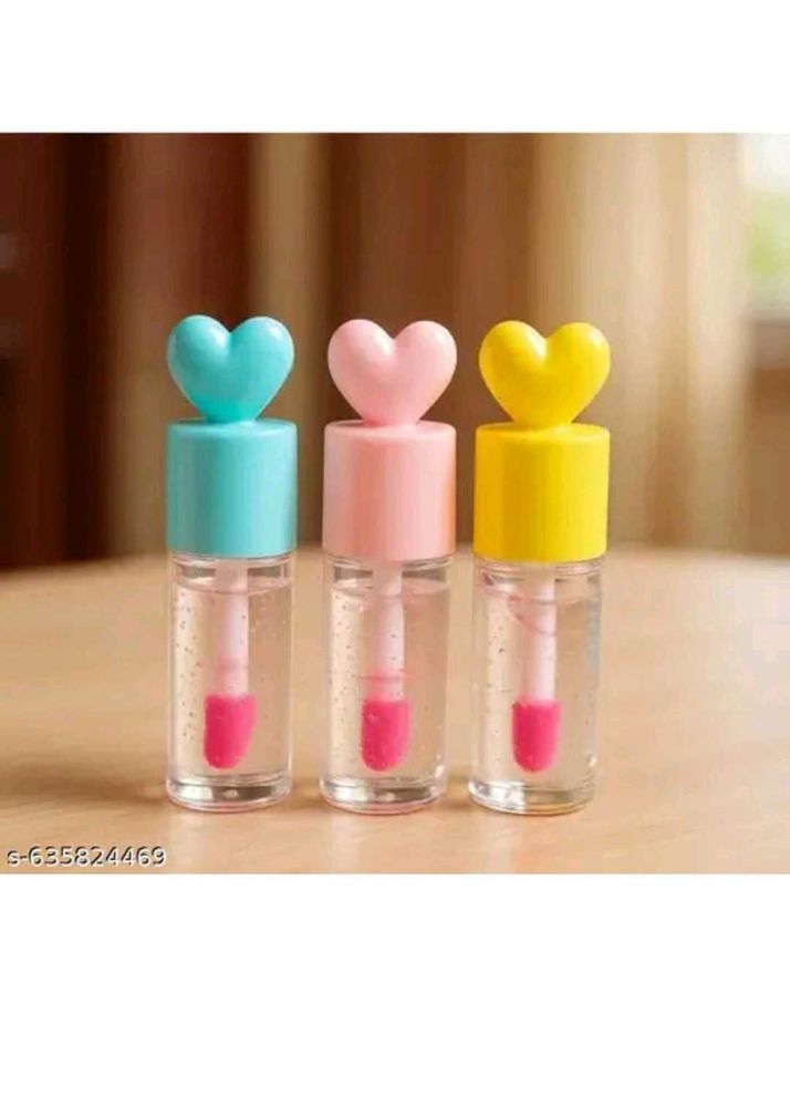 Heart Topped Lip Gloss Pack of 3
