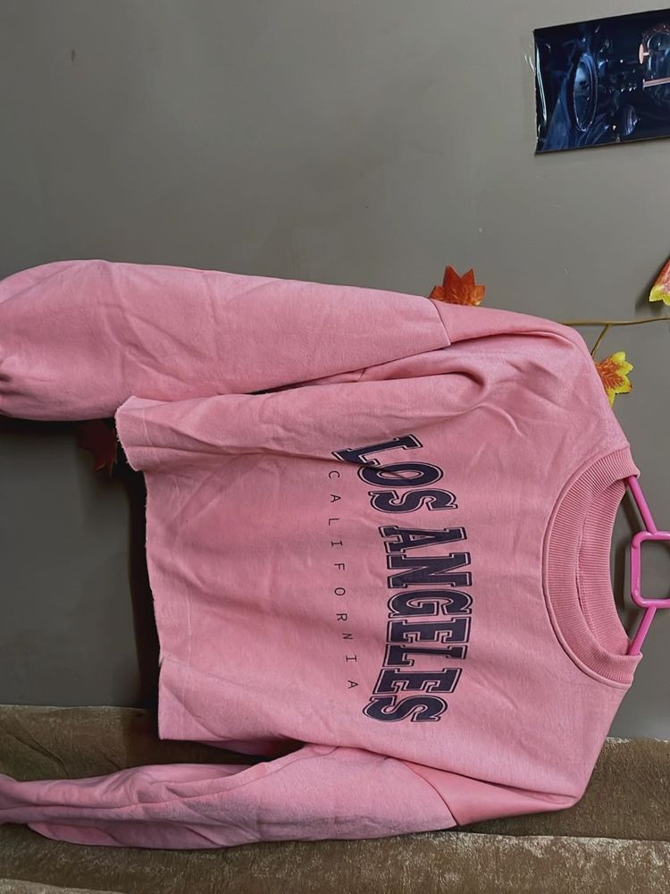 Pink Los Angeles Sweatshirt crop