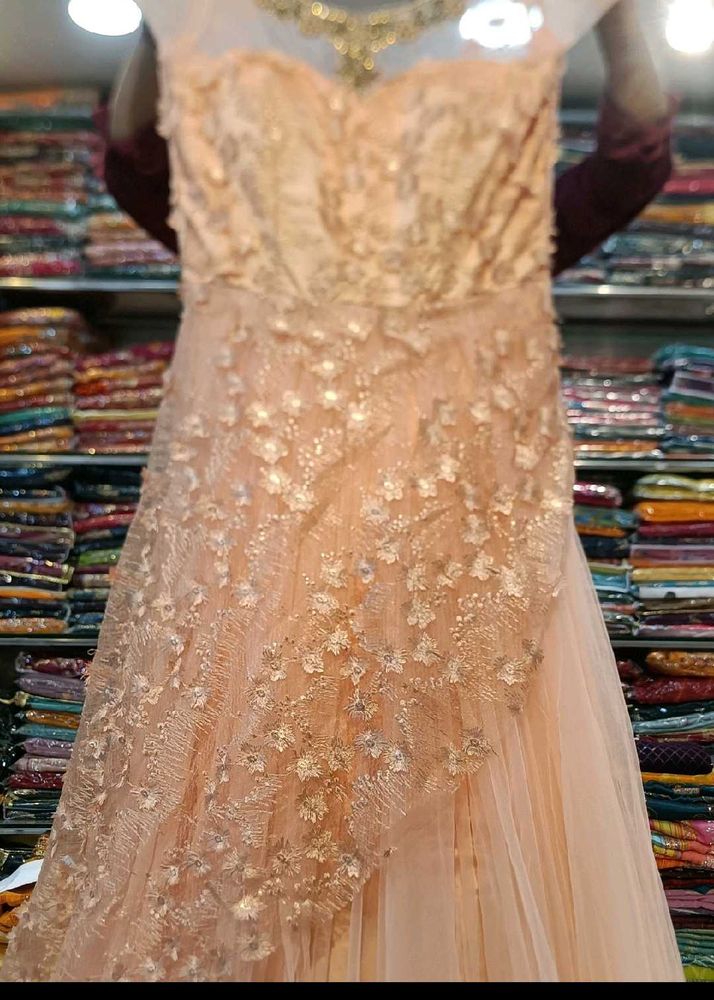 Elegant Peach Ethnic Gown