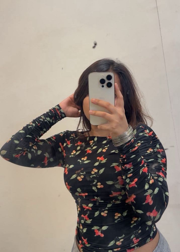 H / M Floral Print Top