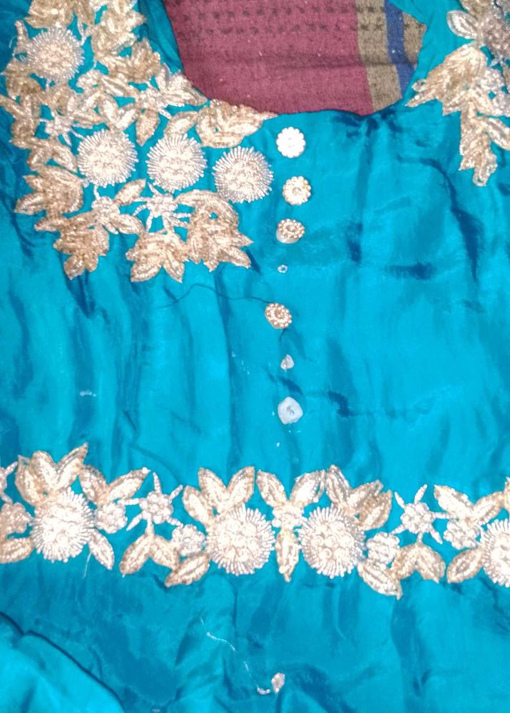 Teal Embroidered Blouse