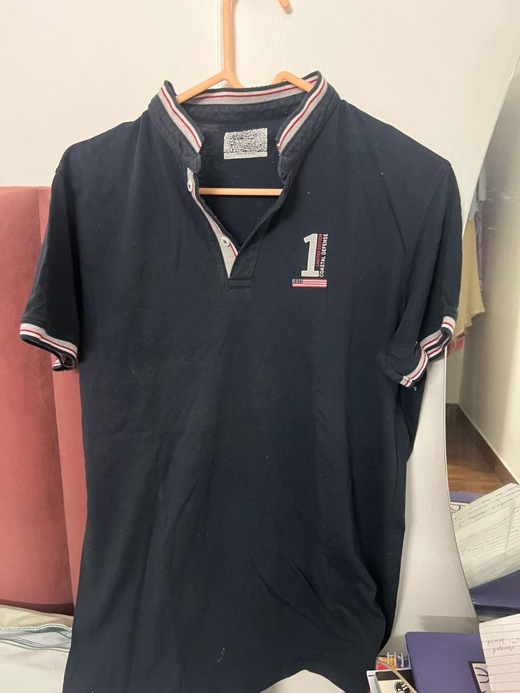 Stylish Navy Blue Polo T-Shirt